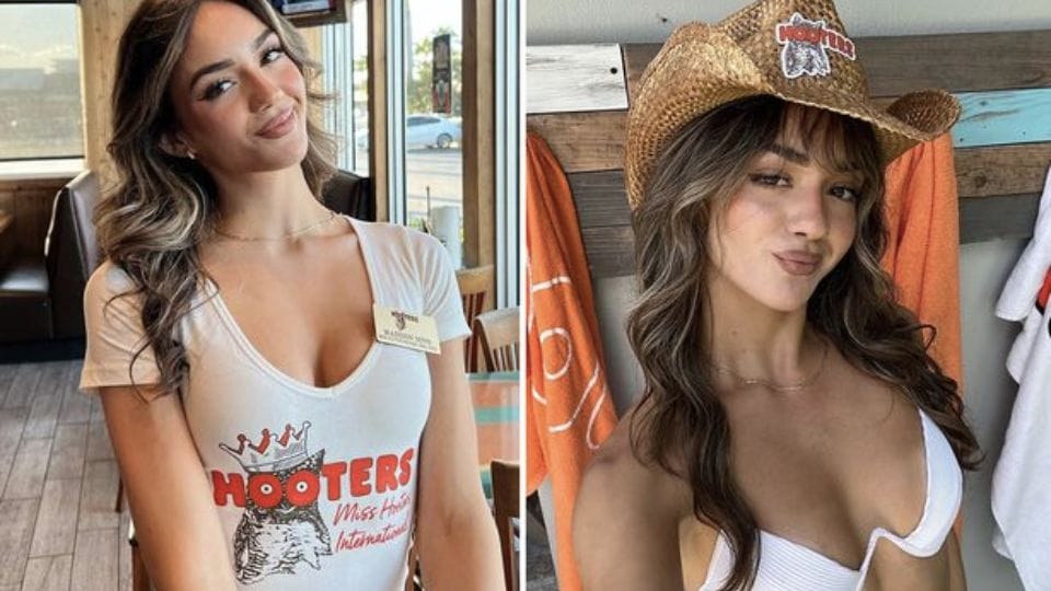 Miss Hooters International Strips to Her Bikini and Morphs Into a Sultry Cowgirl