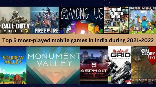 Top 5 most-played mobile games in India during 2021-2022