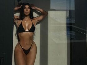 Kim Kardashian Shares a Bold Image on Instagram in Black Bikini